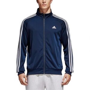Adidas Men’s Essential 3-Stripe Navy Athletic Track Jacket – Size Medium